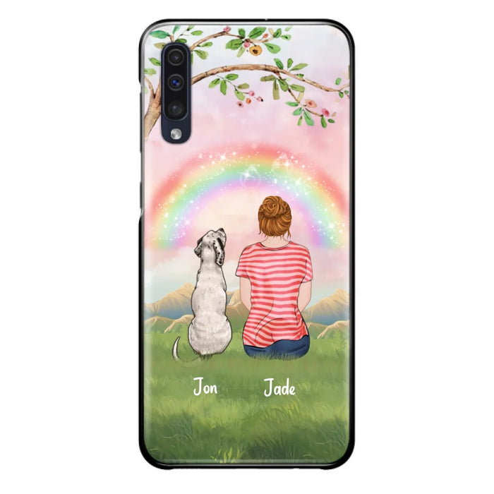 Custom Personalized Dog Mom/Dog Dad Phone Case - Man/Woman/Couple With Upto 4 Dogs - Best Gift Idea For Dog Lovers - Case For iPhone, Samsung and Xiaomi