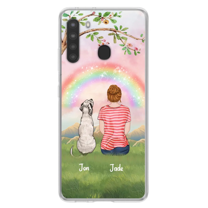 Custom Personalized Dog Mom/Dog Dad Phone Case - Man/Woman/Couple With Upto 4 Dogs - Best Gift Idea For Dog Lovers - Case For iPhone, Samsung and Xiaomi