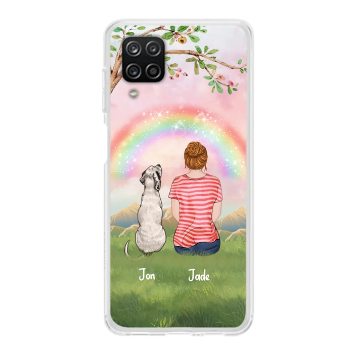 Custom Personalized Dog Mom/Dog Dad Phone Case - Man/Woman/Couple With Upto 4 Dogs - Best Gift Idea For Dog Lovers - Case For iPhone, Samsung and Xiaomi