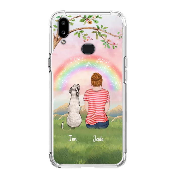 Custom Personalized Dog Mom/Dog Dad Phone Case - Man/Woman/Couple With Upto 4 Dogs - Best Gift Idea For Dog Lovers - Case For iPhone, Samsung and Xiaomi