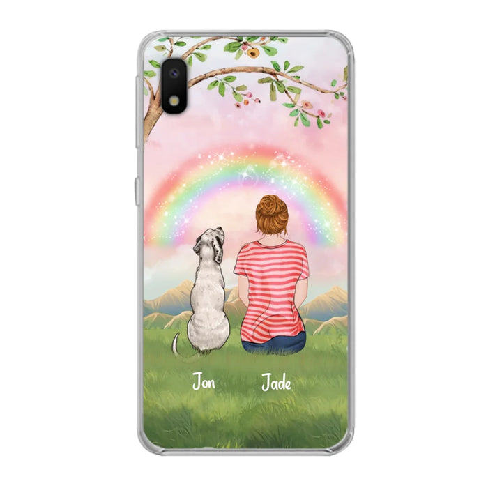 Custom Personalized Dog Mom/Dog Dad Phone Case - Man/Woman/Couple With Upto 4 Dogs - Best Gift Idea For Dog Lovers - Case For iPhone, Samsung and Xiaomi