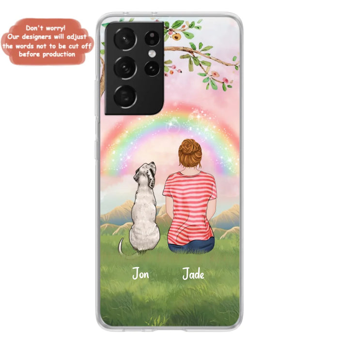 Custom Personalized Dog Mom/Dog Dad Phone Case - Man/Woman/Couple With Upto 4 Dogs - Best Gift Idea For Dog Lovers - Case For iPhone, Samsung and Xiaomi