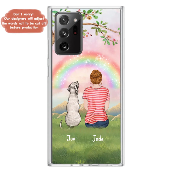 Custom Personalized Dog Mom/Dog Dad Phone Case - Man/Woman/Couple With Upto 4 Dogs - Best Gift Idea For Dog Lovers - Case For iPhone, Samsung and Xiaomi