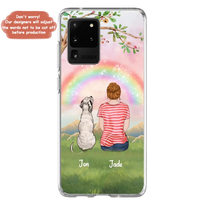 Custom Personalized Dog Mom/Dog Dad Phone Case - Man/Woman/Couple With Upto 4 Dogs - Best Gift Idea For Dog Lovers - Case For iPhone, Samsung and Xiaomi