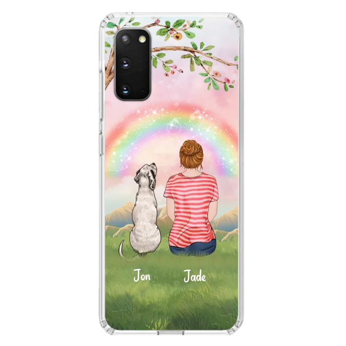 Custom Personalized Dog Mom/Dog Dad Phone Case - Man/Woman/Couple With Upto 4 Dogs - Best Gift Idea For Dog Lovers - Case For iPhone, Samsung and Xiaomi