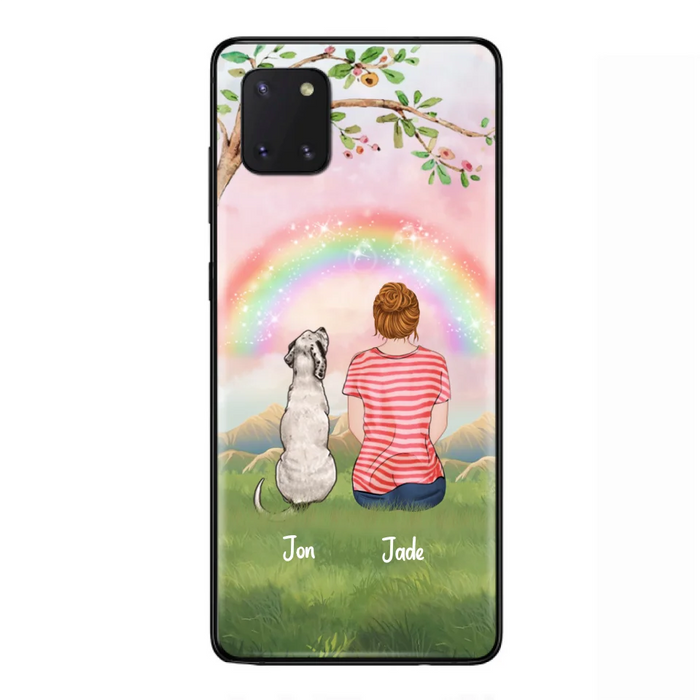 Custom Personalized Dog Mom/Dog Dad Phone Case - Man/Woman/Couple With Upto 4 Dogs - Best Gift Idea For Dog Lovers - Case For iPhone, Samsung and Xiaomi