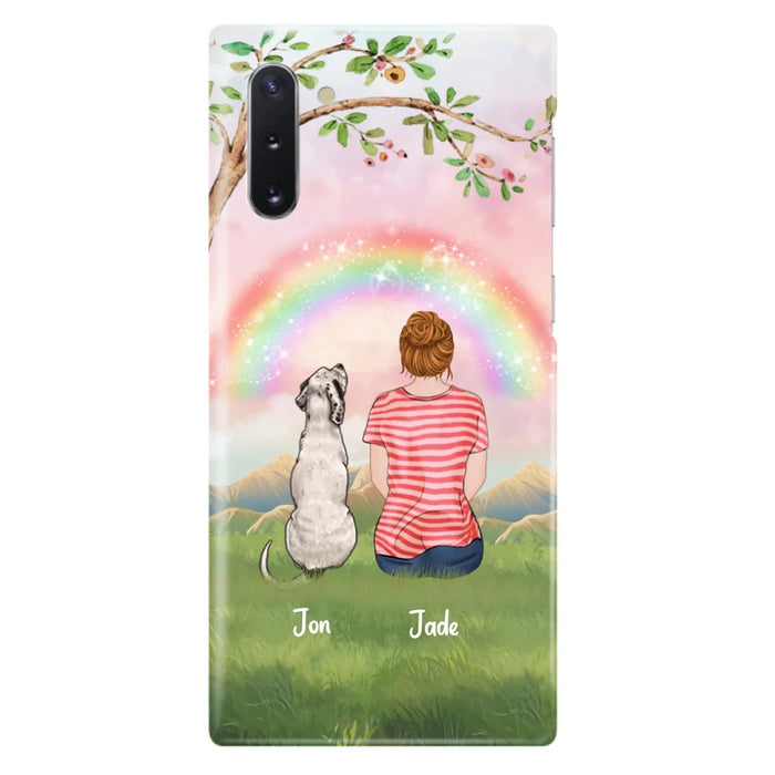 Custom Personalized Dog Mom/Dog Dad Phone Case - Man/Woman/Couple With Upto 4 Dogs - Best Gift Idea For Dog Lovers - Case For iPhone, Samsung and Xiaomi