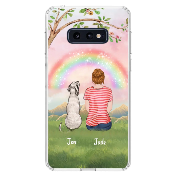 Custom Personalized Dog Mom/Dog Dad Phone Case - Man/Woman/Couple With Upto 4 Dogs - Best Gift Idea For Dog Lovers - Case For iPhone, Samsung and Xiaomi