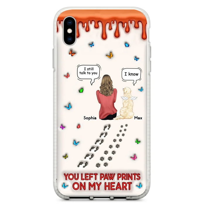 Custom Personalized Memorial Dog Phone Case - Memorial Gift Idea For Pet Owner - Case For iPhone/ Samsung - You Left Paw Prints On My Heart