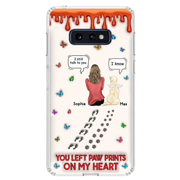 Custom Personalized Memorial Dog Phone Case - Memorial Gift Idea For Pet Owner - Case For iPhone/ Samsung - You Left Paw Prints On My Heart