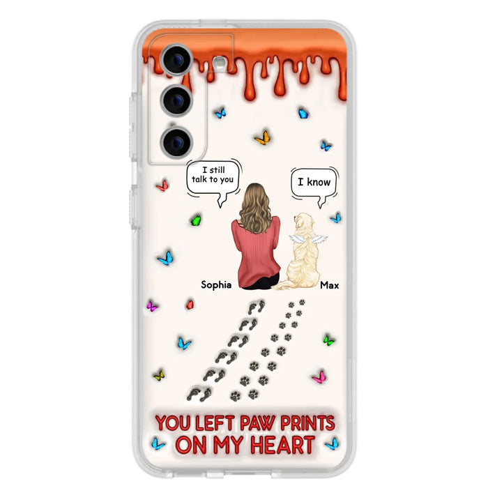 Custom Personalized Memorial Dog Phone Case - Memorial Gift Idea For Pet Owner - Case For iPhone/ Samsung - You Left Paw Prints On My Heart