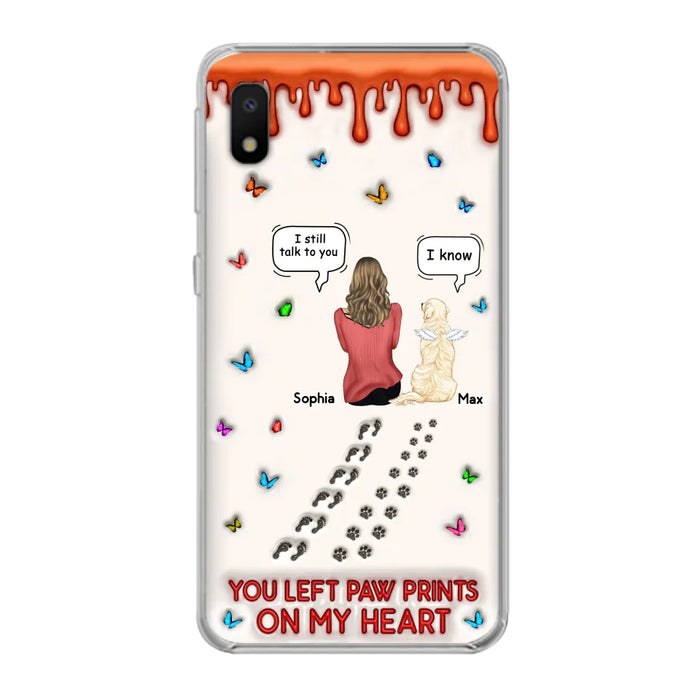 Custom Personalized Memorial Dog Phone Case - Memorial Gift Idea For Pet Owner - Case For iPhone/ Samsung - You Left Paw Prints On My Heart