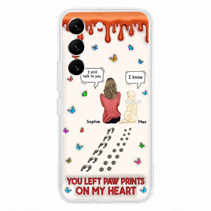 Custom Personalized Memorial Dog Phone Case - Memorial Gift Idea For Pet Owner - Case For iPhone/ Samsung - You Left Paw Prints On My Heart