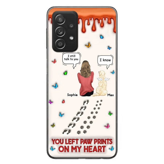 Custom Personalized Memorial Dog Phone Case - Memorial Gift Idea For Pet Owner - Case For iPhone/ Samsung - You Left Paw Prints On My Heart