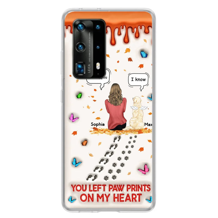 Custom Personalized Memorial Dog Phone Case - Memorial Gift Idea For Pet Lover - Case For Xiaomi/ Oppo/ Huawei - You Left Paw Prints On My Heart