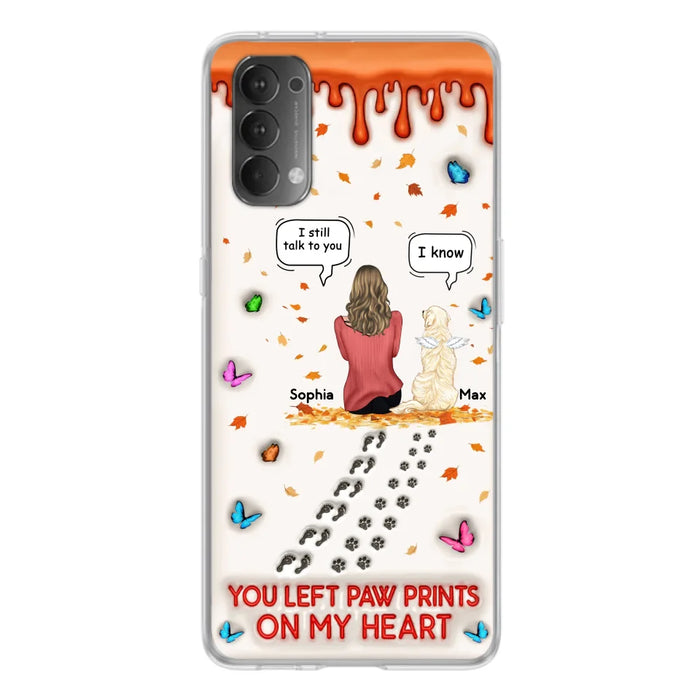 Custom Personalized Memorial Dog Phone Case - Memorial Gift Idea For Pet Lover - Case For Xiaomi/ Oppo/ Huawei - You Left Paw Prints On My Heart