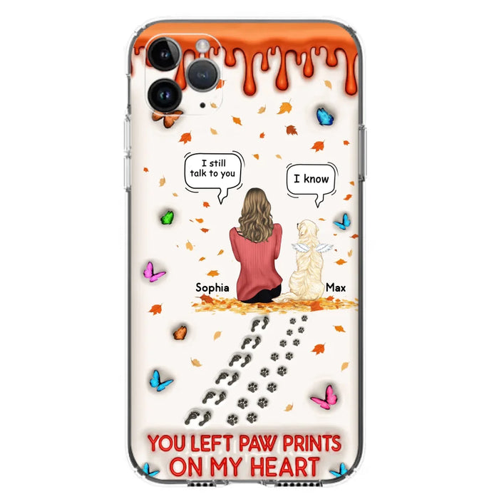 Custom Personalized Memorial Dog Phone Case - Memorial Gift Idea For Pet Lover - Case For iPhone/ Samsung - You Left Paw Prints On My Heart