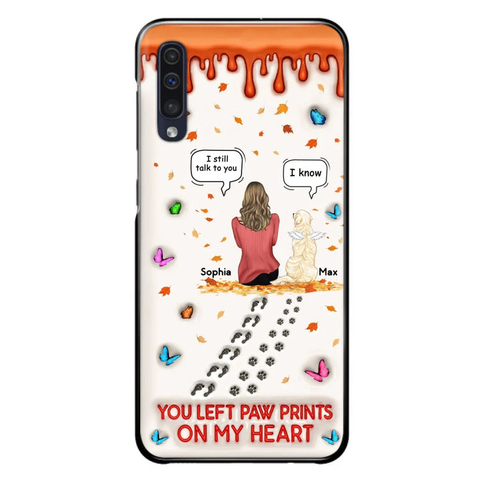 Custom Personalized Memorial Dog Phone Case - Memorial Gift Idea For Pet Lover - Case For iPhone/ Samsung - You Left Paw Prints On My Heart