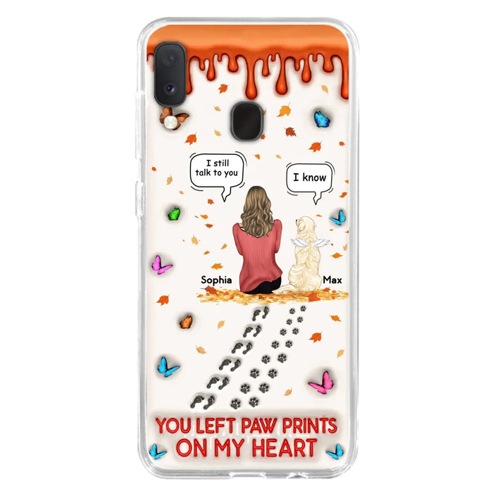 Custom Personalized Memorial Dog Phone Case - Memorial Gift Idea For Pet Lover - Case For iPhone/ Samsung - You Left Paw Prints On My Heart