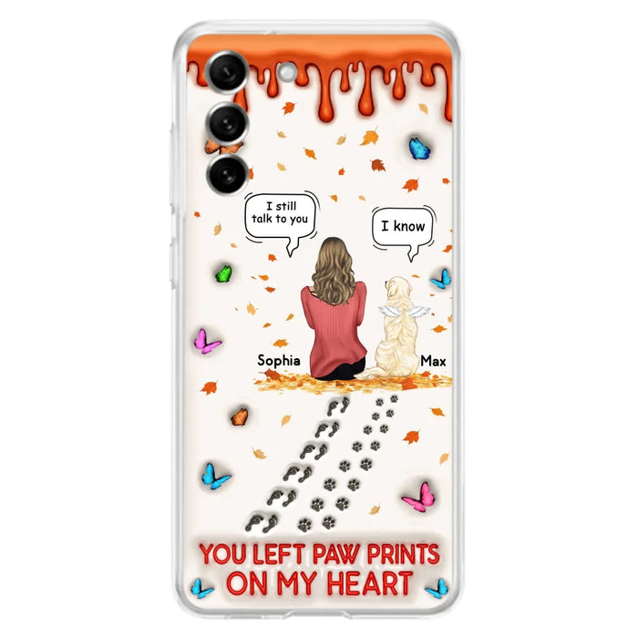 Custom Personalized Memorial Dog Phone Case - Memorial Gift Idea For Pet Lover - Case For iPhone/ Samsung - You Left Paw Prints On My Heart