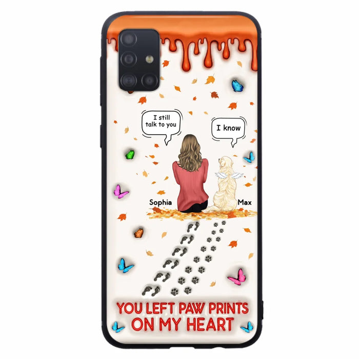 Custom Personalized Memorial Dog Phone Case - Memorial Gift Idea For Pet Lover - Case For iPhone/ Samsung - You Left Paw Prints On My Heart