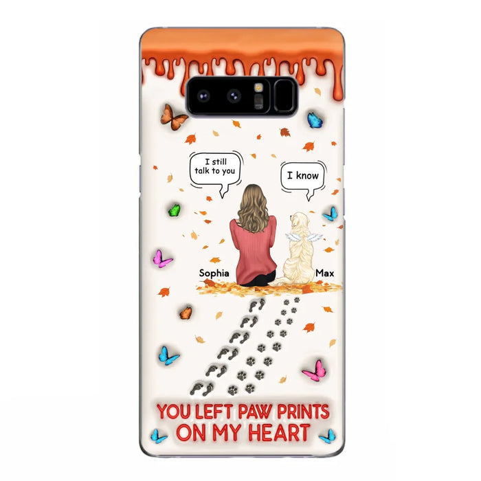 Custom Personalized Memorial Dog Phone Case - Memorial Gift Idea For Pet Lover - Case For iPhone/ Samsung - You Left Paw Prints On My Heart