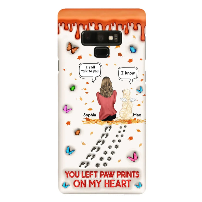 Custom Personalized Memorial Dog Phone Case - Memorial Gift Idea For Pet Lover - Case For iPhone/ Samsung - You Left Paw Prints On My Heart