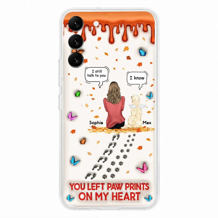 Custom Personalized Memorial Dog Phone Case - Memorial Gift Idea For Pet Lover - Case For iPhone/ Samsung - You Left Paw Prints On My Heart