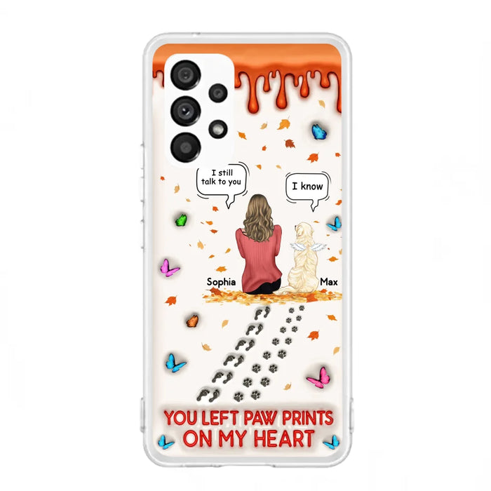 Custom Personalized Memorial Dog Phone Case - Memorial Gift Idea For Pet Lover - Case For iPhone/ Samsung - You Left Paw Prints On My Heart