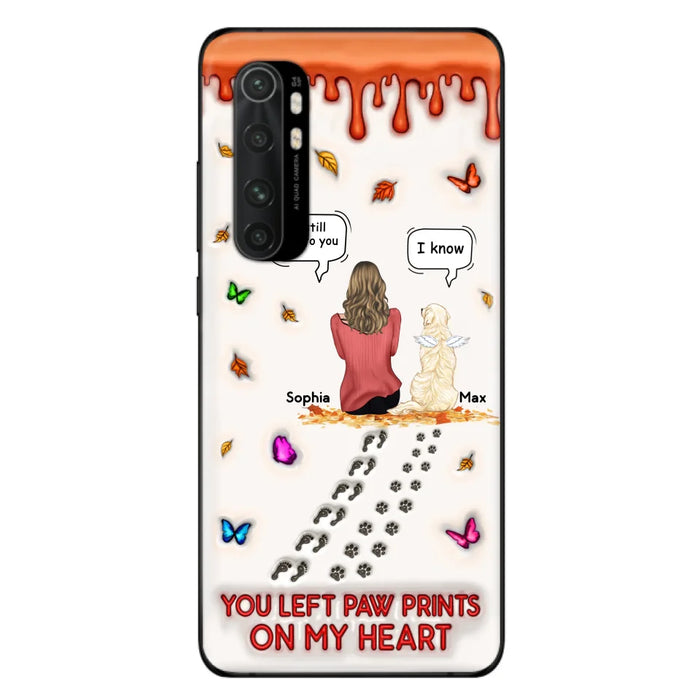 Custom Personalized Memorial Dog Phone Case - Memorial Gift Idea For Dog/ Cat Lover - Case For Xiaomi/ Oppo/ Huawei - You Left Paw Prints On My Heart