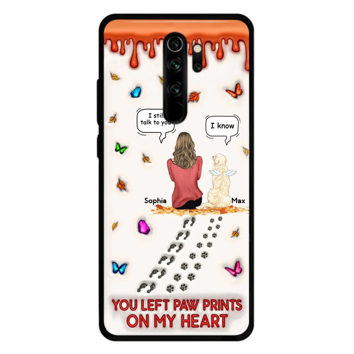 Custom Personalized Memorial Dog Phone Case - Memorial Gift Idea For Dog/ Cat Lover - Case For Xiaomi/ Oppo/ Huawei - You Left Paw Prints On My Heart