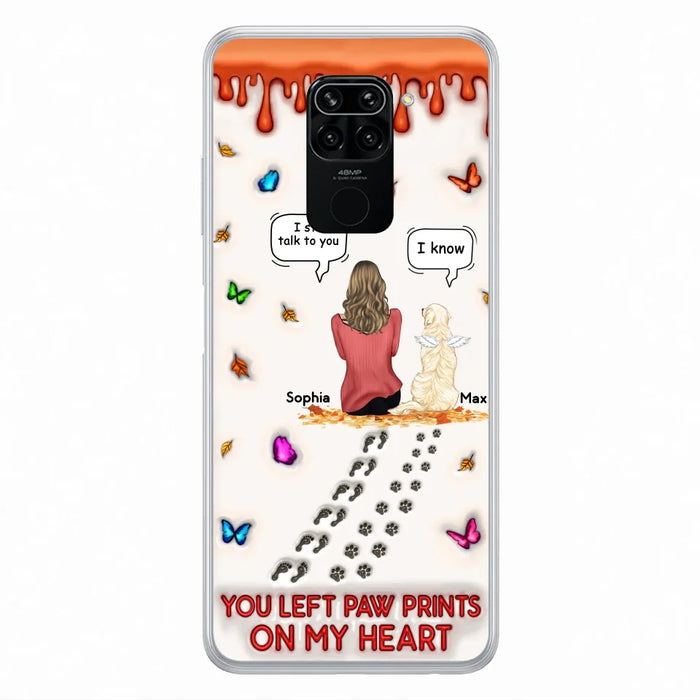 Custom Personalized Memorial Dog Phone Case - Memorial Gift Idea For Dog/ Cat Lover - Case For Xiaomi/ Oppo/ Huawei - You Left Paw Prints On My Heart