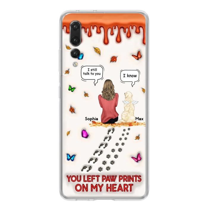 Custom Personalized Memorial Dog Phone Case - Memorial Gift Idea For Dog/ Cat Lover - Case For Xiaomi/ Oppo/ Huawei - You Left Paw Prints On My Heart