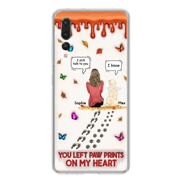 Custom Personalized Memorial Dog Phone Case - Memorial Gift Idea For Dog/ Cat Lover - Case For Xiaomi/ Oppo/ Huawei - You Left Paw Prints On My Heart