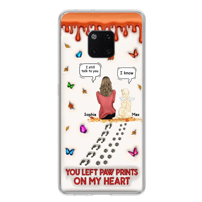 Custom Personalized Memorial Dog Phone Case - Memorial Gift Idea For Dog/ Cat Lover - Case For Xiaomi/ Oppo/ Huawei - You Left Paw Prints On My Heart