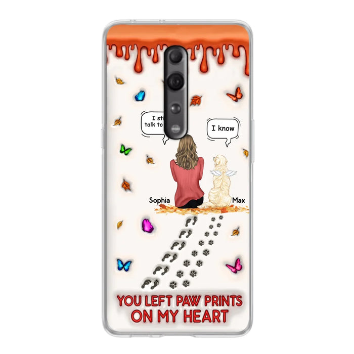 Custom Personalized Memorial Dog Phone Case - Memorial Gift Idea For Dog/ Cat Lover - Case For Xiaomi/ Oppo/ Huawei - You Left Paw Prints On My Heart