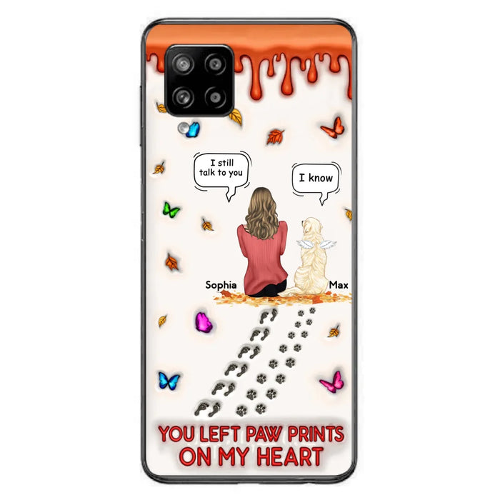 Custom Personalized Memorial Dog Phone Case - Memorial Gift Idea For Dog/Cat Lover - Case For iPhone/ Samsung - You Left Paw Prints On My Heart