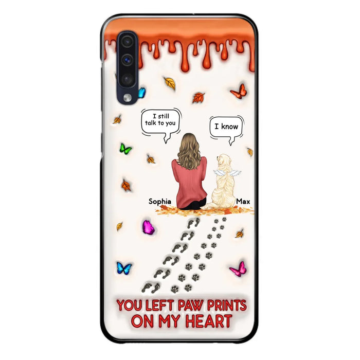 Custom Personalized Memorial Dog Phone Case - Memorial Gift Idea For Dog/Cat Lover - Case For iPhone/ Samsung - You Left Paw Prints On My Heart