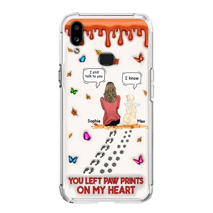 Custom Personalized Memorial Dog Phone Case - Memorial Gift Idea For Dog/Cat Lover - Case For iPhone/ Samsung - You Left Paw Prints On My Heart