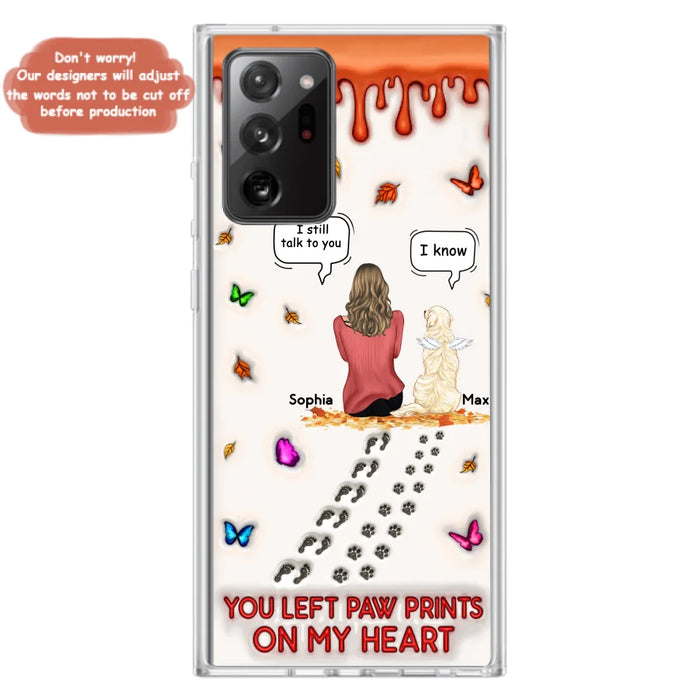 Custom Personalized Memorial Dog Phone Case - Memorial Gift Idea For Dog/Cat Lover - Case For iPhone/ Samsung - You Left Paw Prints On My Heart