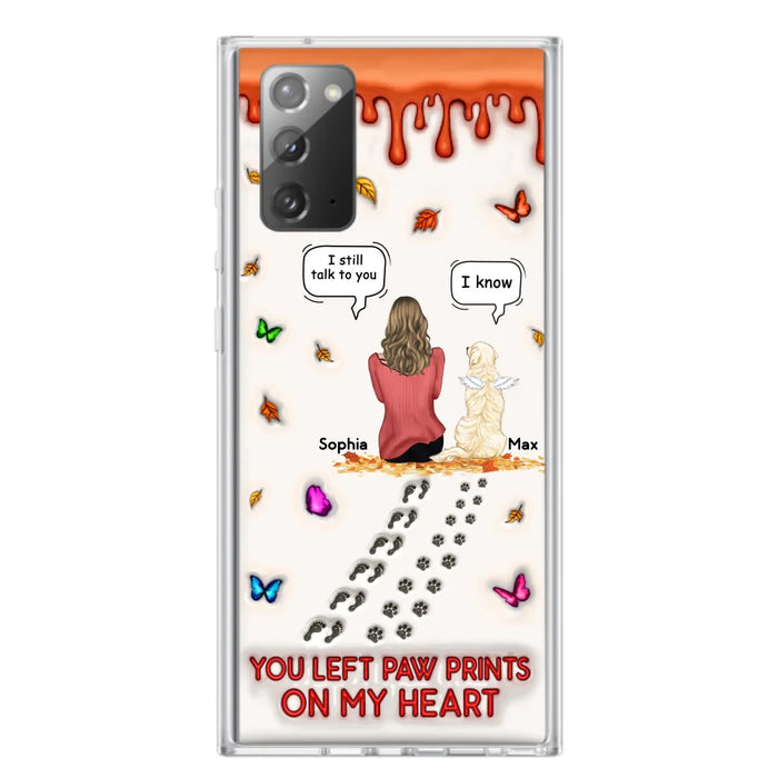 Custom Personalized Memorial Dog Phone Case - Memorial Gift Idea For Dog/Cat Lover - Case For iPhone/ Samsung - You Left Paw Prints On My Heart