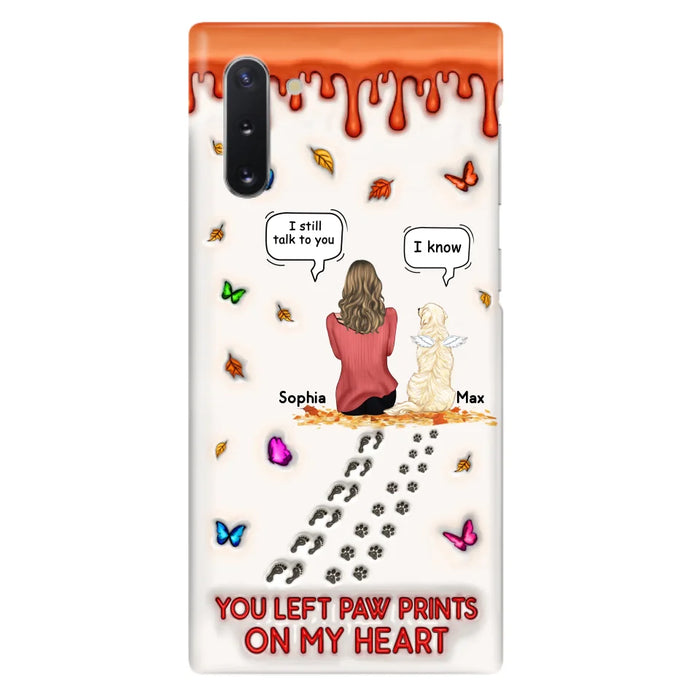 Custom Personalized Memorial Dog Phone Case - Memorial Gift Idea For Dog/Cat Lover - Case For iPhone/ Samsung - You Left Paw Prints On My Heart