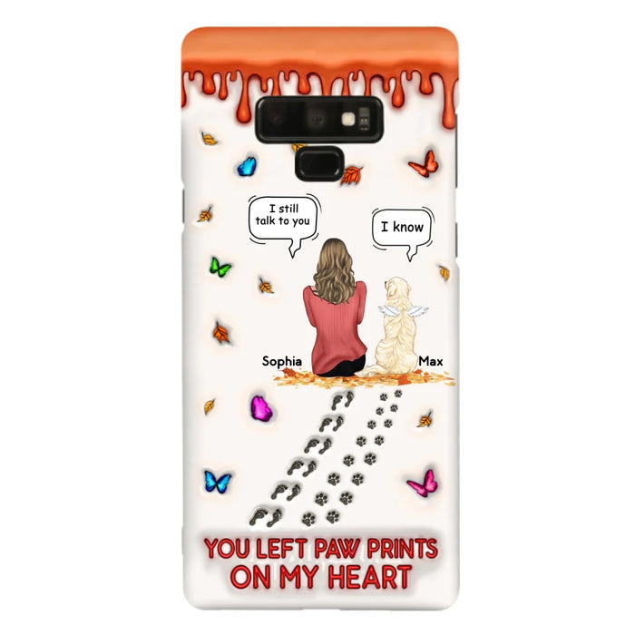 Custom Personalized Memorial Dog Phone Case - Memorial Gift Idea For Dog/Cat Lover - Case For iPhone/ Samsung - You Left Paw Prints On My Heart