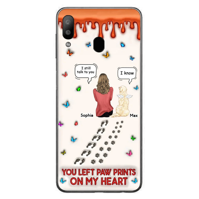 Custom Personalized Memorial Pet Phone Case - Memorial Gift Idea For Pet Owner - Case For iPhone/ Samsung - You Left Paw Prints On My Heart