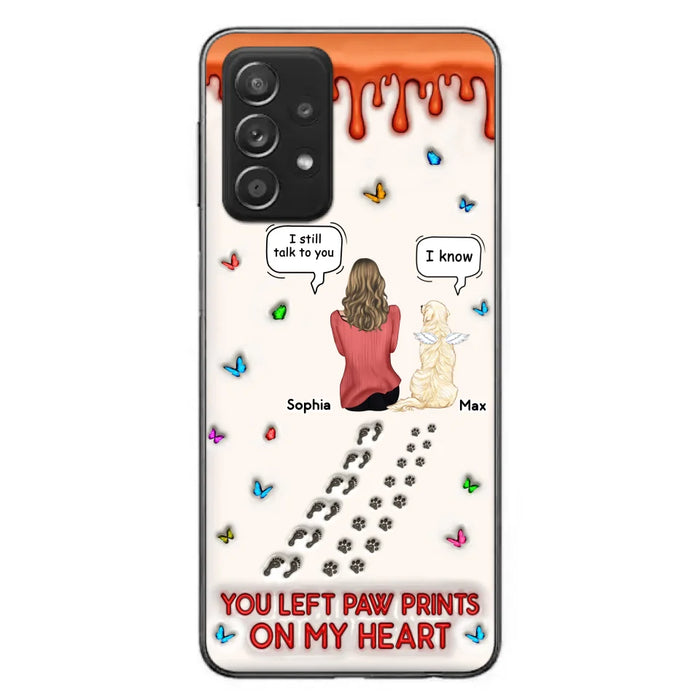 Custom Personalized Memorial Pet Phone Case - Memorial Gift Idea For Pet Owner - Case For iPhone/ Samsung - You Left Paw Prints On My Heart