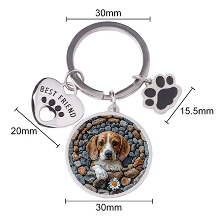 Custom Personalized Dog Breed Keychain Pet Charm Key Ornaments - Gift for Dog Lovers