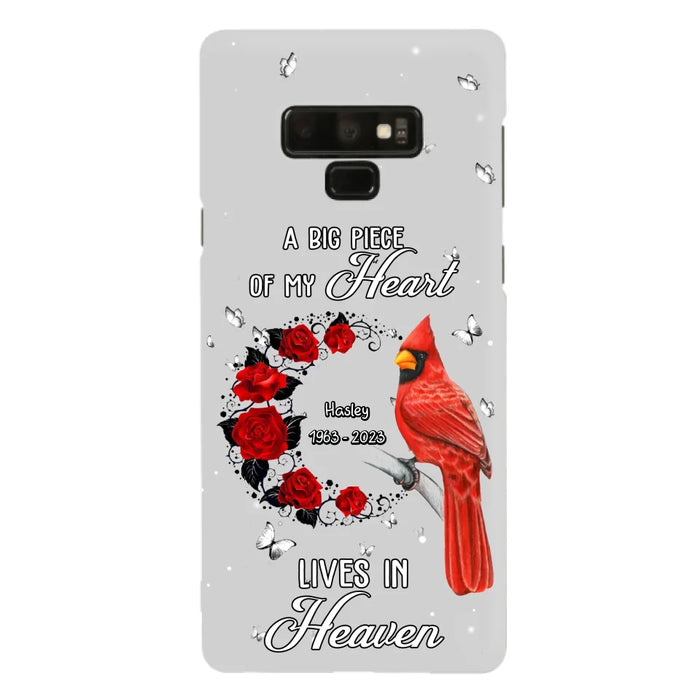 Personalized Memorial Cardinal Phone Case - Memorial Gift Idea For Family - A Big Piece Of My Heart Lives In Heaven - Case For iPhone/Samsung