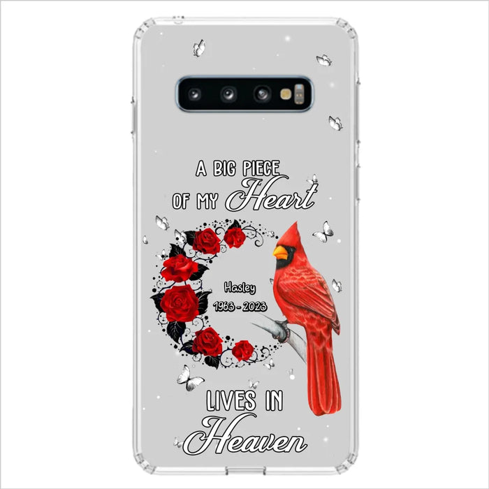 Personalized Memorial Cardinal Phone Case - Memorial Gift Idea For Family - A Big Piece Of My Heart Lives In Heaven - Case For iPhone/Samsung