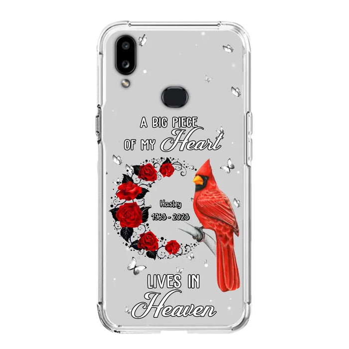 Personalized Memorial Cardinal Phone Case - Memorial Gift Idea For Family - A Big Piece Of My Heart Lives In Heaven - Case For iPhone/Samsung