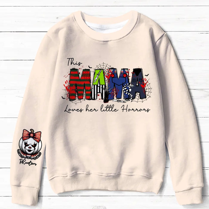 Custom Personalized Mama AOP Sweater - Up to 6 Kids - Halloween Gift Idea For  Mother - This Mama Loves Her Little Horrors